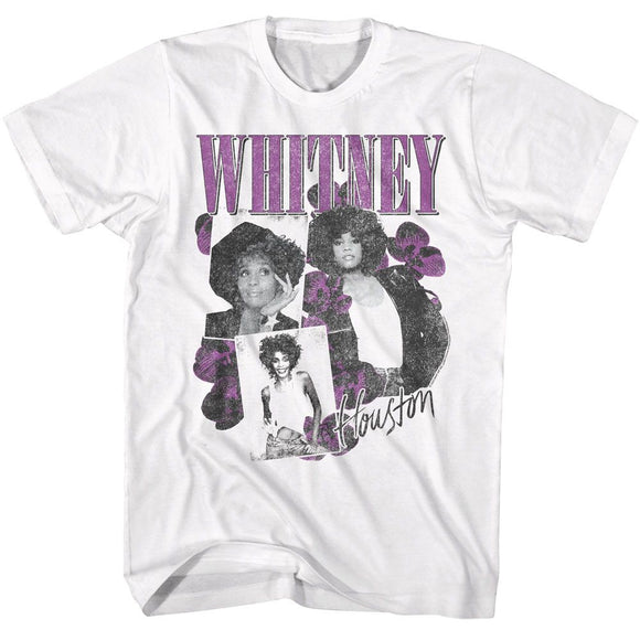WHITNEY HOUSTON ORCHID COLLAGE S T-Shirt in White