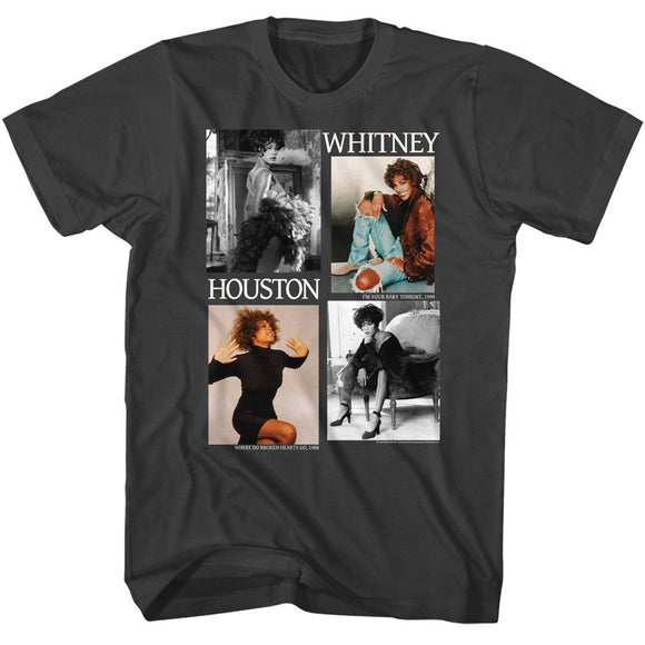 WHITNEY HOUSTON PICTURE BLOCKS S T-Shirt in Smoke