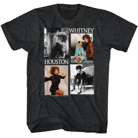 WHITNEY HOUSTON PICTURE BLOCKS S T-Shirt in Black Heather