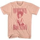 WHITNEY HOUSTON MONOCHROME WHIT S T-Shirt in Peach