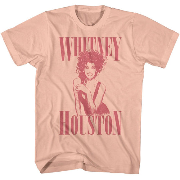 WHITNEY HOUSTON MONOCHROME WHIT S T-Shirt in Peach