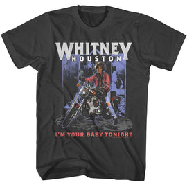 WHITNEY HOUSTON AMERICANA MOTORCYCLE S T-Shirt in Smoke
