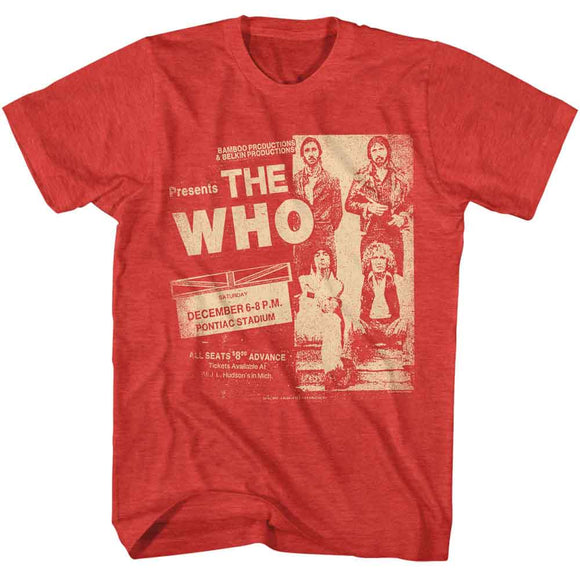 THE WHO PONTIAC STADIUM S T-Shirt in RED Heather