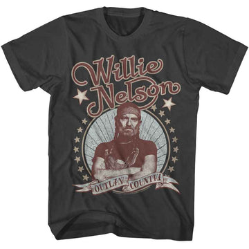 WILLIE NELSON OUTLAW COUNTRY S T-Shirt in Smoke