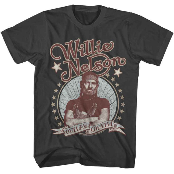 WILLIE NELSON OUTLAW COUNTRY S T-Shirt in Smoke