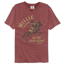 WILLIE NELSON ON THE ROAD AGAIN COMFORT COLOR S T-Shirt in Brick