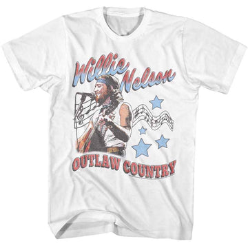 WILLIE NELSON OUTLAW COUNTRY AMERICANA S T-Shirt in White