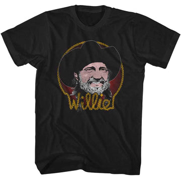 WILLIE NELSON ROPE BORDER S T-Shirt in Black