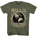 WILLIE NELSON COUNTRY OUTLAW S T-Shirt in Military Green