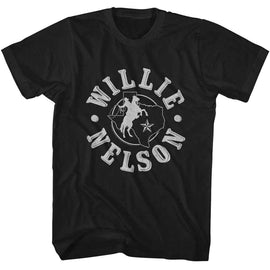 WILLIE NELSON TEXAS COWBOY S T-Shirt in Black