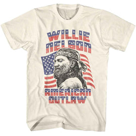 WILLIE NELSON AMERICANA OUTLAW S T-Shirt in Natural