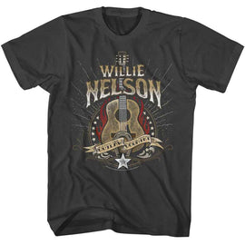 WILLIE NELSON OUTLAW GUITAR S T-Shirt in Smoke