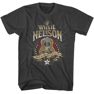Willie Nelson Outlaw Guitar Adult T-Shirts