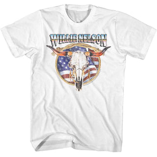 Willie Nelson Cow Skull And Lasso Adult T-Shirts