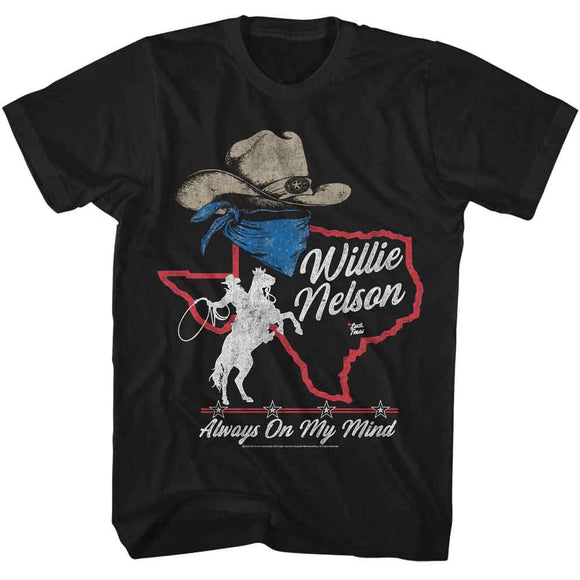WILLIE NELSON ALWAYS ON MY MIND S T-Shirt in Black