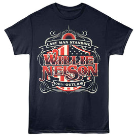 WILLIE NELSON LAST MAN STANDING S T-Shirt in NAVY