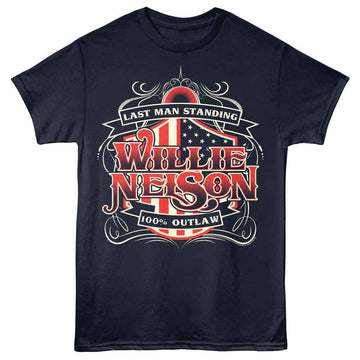 WILLIE NELSON LAST MAN STANDING S T-Shirt in NAVY