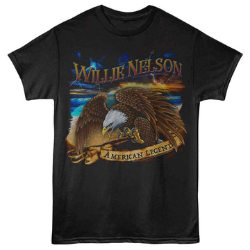 WILLIE NELSON LIGHTNING EAGLE S T-Shirt in Black