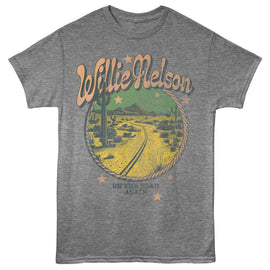 WILLIE NELSON ON THE ROAD AGAIN DESERT S T-Shirt in Graphite Heather