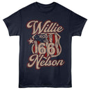 WILLIE NELSON ROUTE 66 S T-Shirt in NAVY