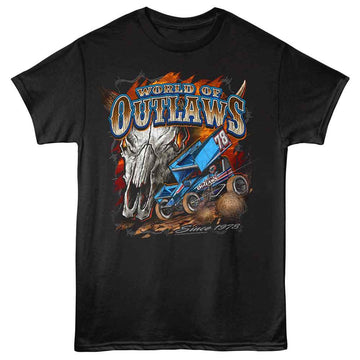 WORLD OF OUTLAWS SKULL 1978 S T-Shirt in Black