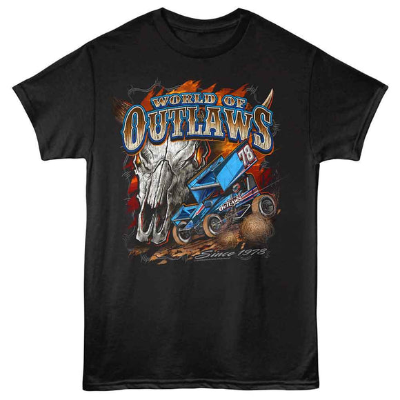 WORLD OF OUTLAWS SKULL 1978 S T-Shirt in Black