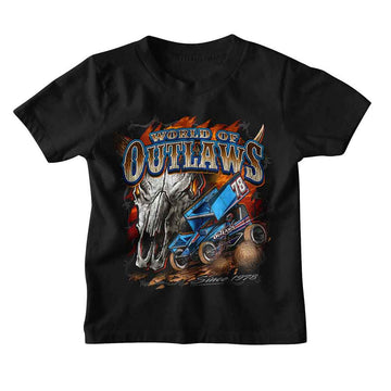WORLD OF OUTLAWS SKULL 1978 TODDLER 2T T-Shirt in Black