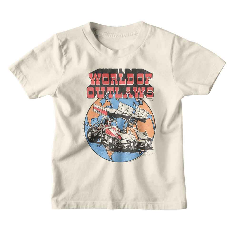 WORLD OF OUTLAWS YOUTH XS 5 6 T-Shirt in Natural