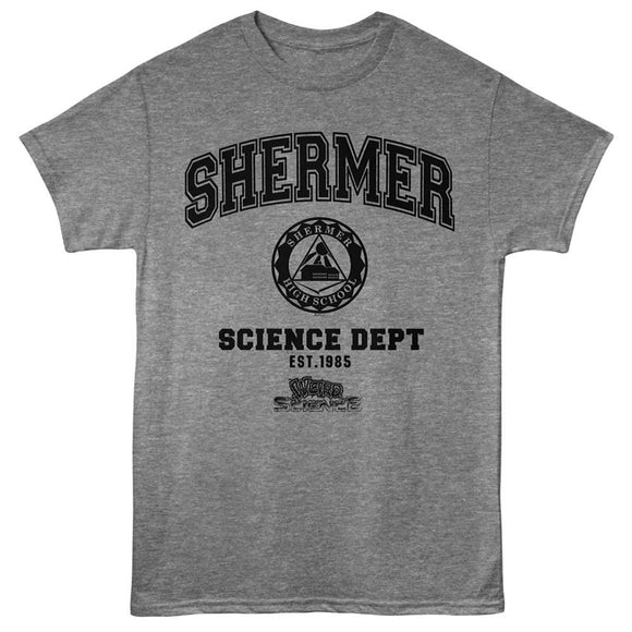 Weird Science Shermer Science Dept Graphite Heather Adult T-Shirt