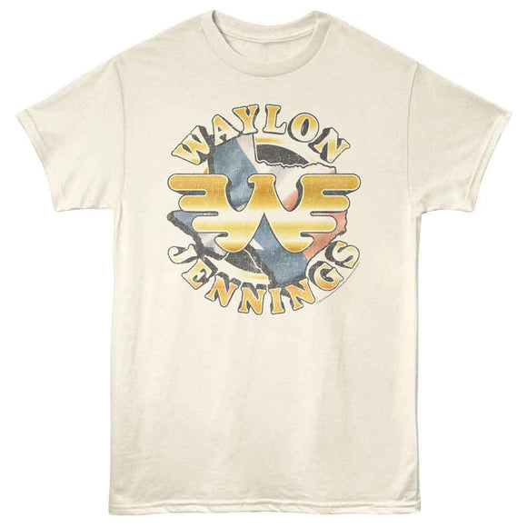WAYLON JENNINGS LOGO AND TEXAS S T-Shirt in Natural