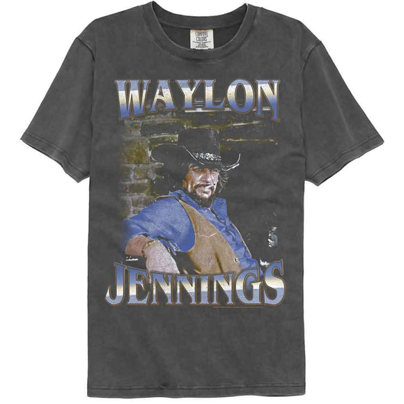 WAYLON JENNINGS FADED BRICKS COMFORT COLOR S T-Shirt in Pepper