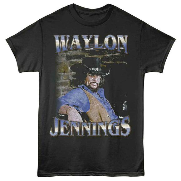 WAYLON JENNINGS FADED BRICK S T-Shirt in Smoke