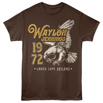 WAYLON JENNINGS 1972 EAGLE S T-Shirt in DARK Chocolate