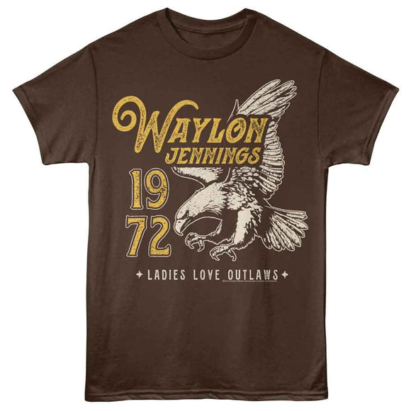 WAYLON JENNINGS 1972 EAGLE S T-Shirt in DARK Chocolate
