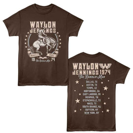 WAYLON JENNINGS NASHVILLE REBEL COWBOY ***F&B*** S T-Shirt in DARK Chocolate