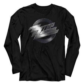 ZZ TOP METAL LOGO L/S S T-Shirt in Black