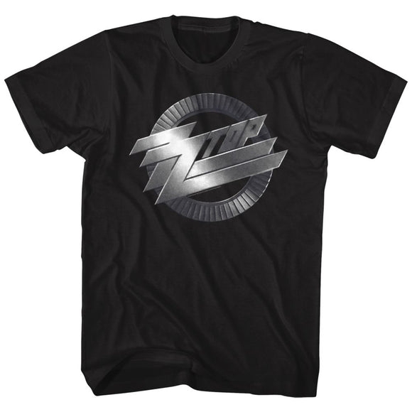 ZZ TOP METAL LOGO S T-Shirt in Black