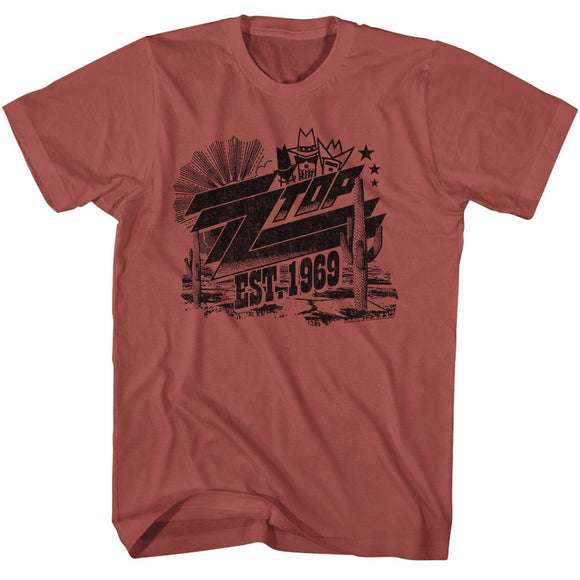 ZZ TOP EST 1969 S T-Shirt in Terracotta