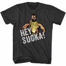 Mr T-Hey Sucka-Black Heather Adult S/S T-Shirt - Black Heather