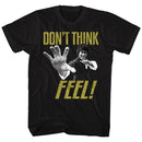 Bruce Lee-Feel-Black Adult S/S T-Shirt - Black