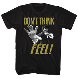 Bruce Lee-Feel-Black Adult S/S T-Shirt - Black