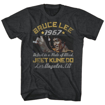 Bruce Lee-Box Smirk-Black Heather Adult S/S T-Shirt - Black Heather