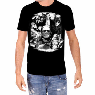 Frankenstein Dracula Glow in the Dark Monster Collage Men's T-Shirt - Clothing, Shoes & Accessories:Men's Clothing:T-Shirts - Coastline Mall