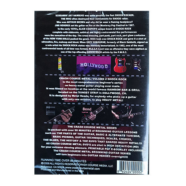 CRASH COURSE METAL VOLUME 2 SHOCK ROCK GUITAR INSTRUCTIONAL DVD - DVDs & Movies:DVDs & Blu-ray Discs - Coastline Mall