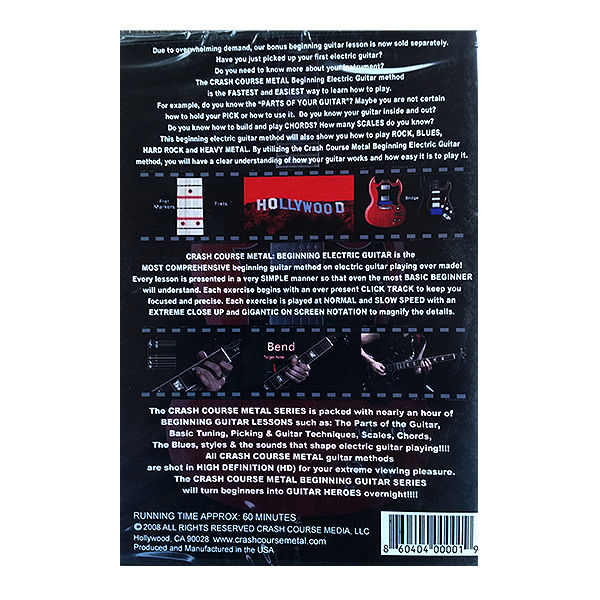CRASH COURSE METAL BEGINNING ELECTRIC GUITAR DVD - DVDs & Movies:DVDs & Blu-ray Discs - Coastline Mall