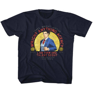 Ace Attorney-Wright Anything-Navy Toddler-Youth S/S Tshirt - Coastline Mall