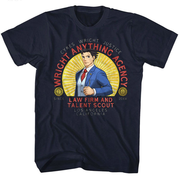 Ace Attorney-Wright Anything-Navy Adult S/S Tshirt - Coastline Mall