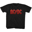 AC/DC Distress Red Logo Black Short Sleeve Toddler-Youth T-Shirt tee - Coastline Mall