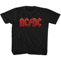 AC/DC Distress Red Logo Black Short Sleeve Toddler-Youth T-Shirt tee - Coastline Mall