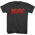 AC/DC - Distress Red Logo Smoke Adult Short Sleeve T-Shirt tee - Coastline Mall